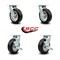 Service Caster 6 Inch Rubber on Aluminum Swivel Caster Set with Roller Bearing 2 Brake SCC SCC-30CS620-RAR-2-TLB-2 - alternate 6